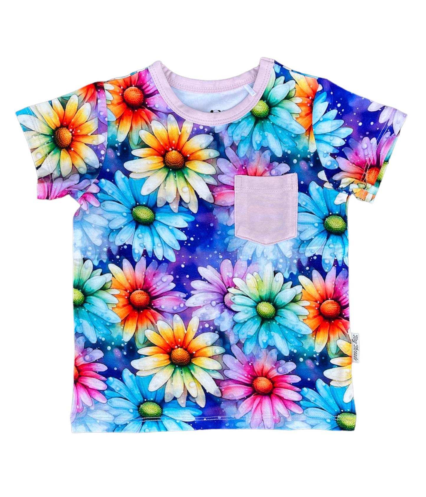 Rainbow Daisies Pocket T-Shirt