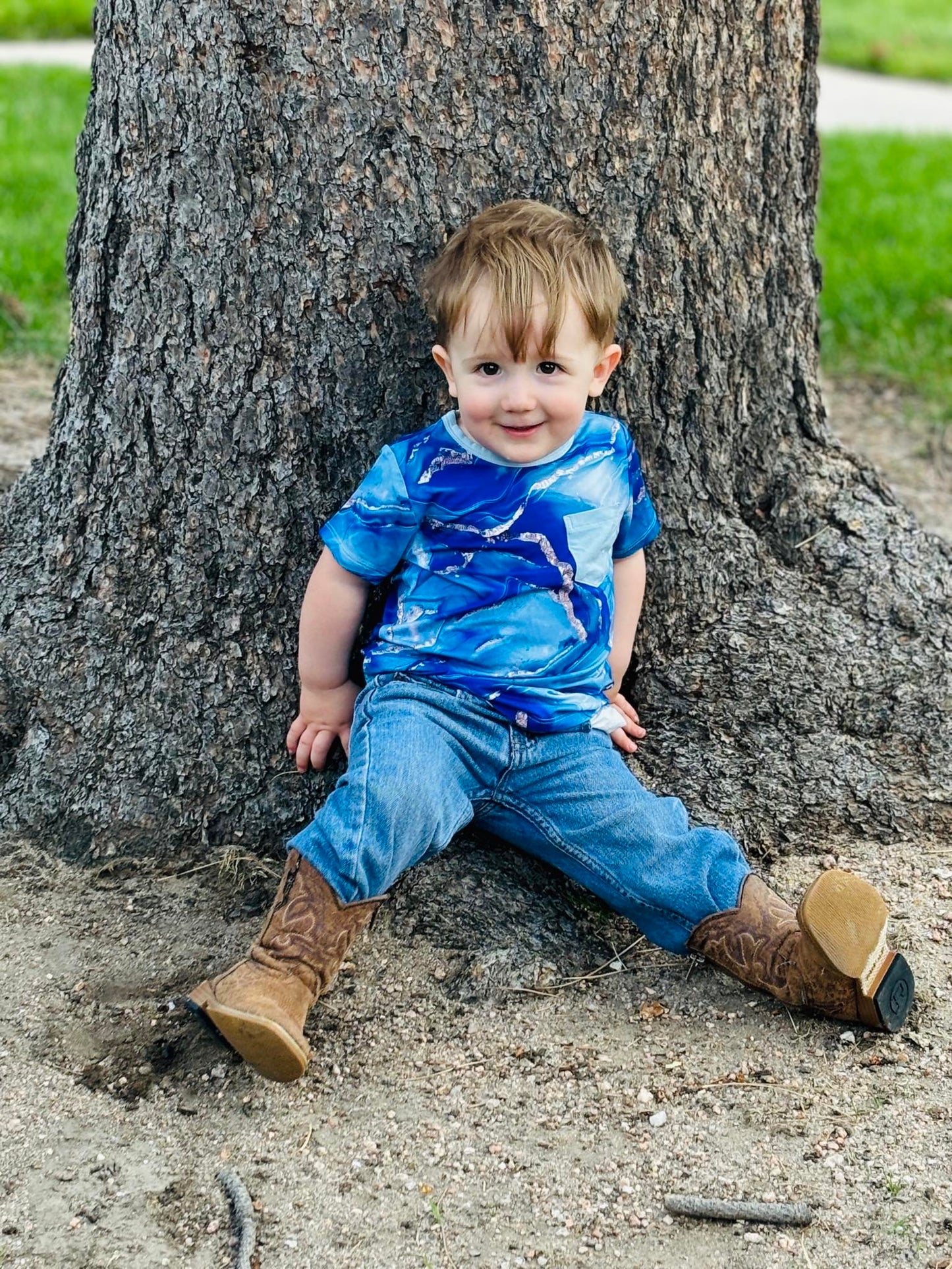 Blue Marble Pocket T-Shirt