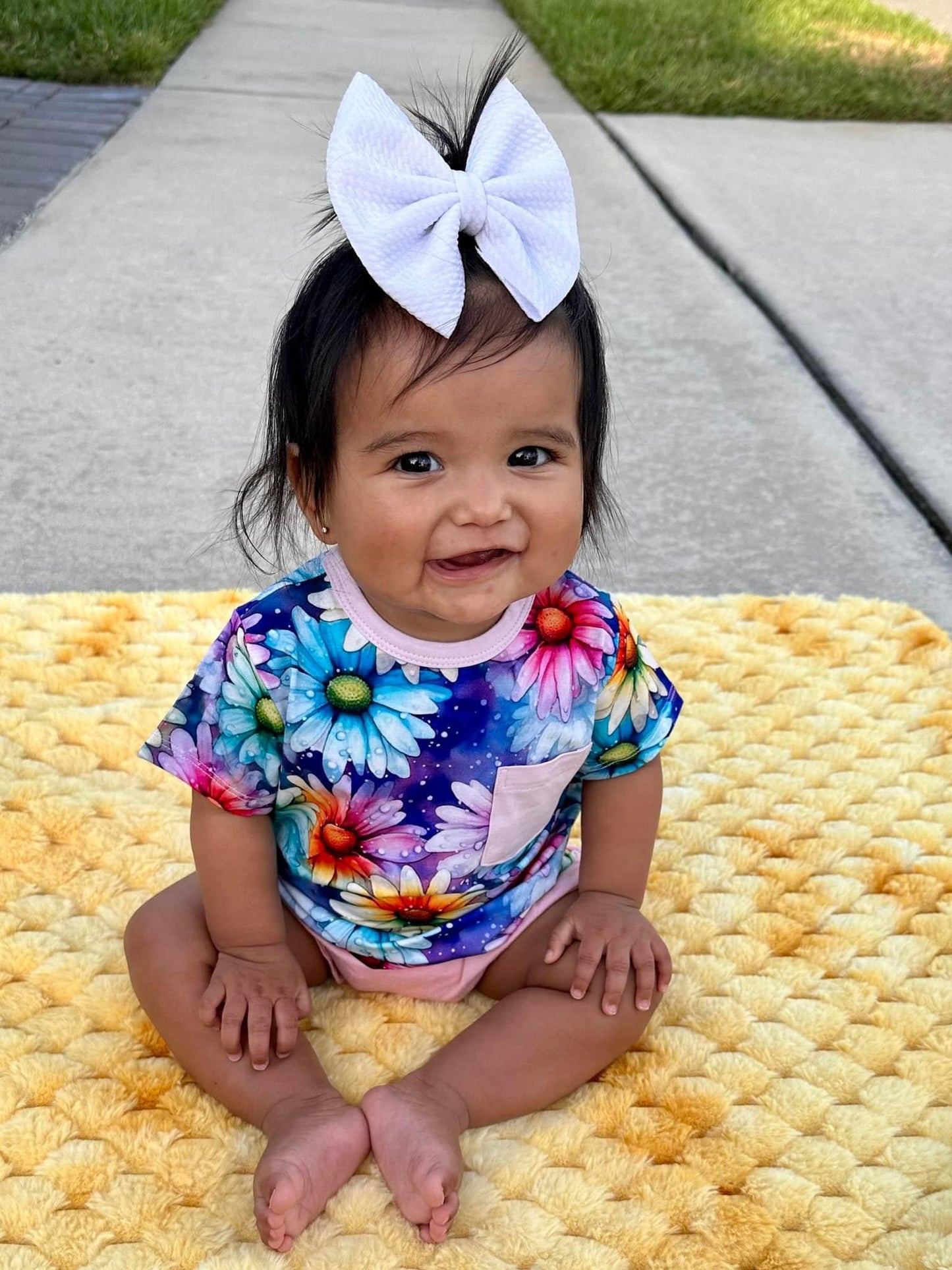 Rainbow Daisies Pocket T-Shirt