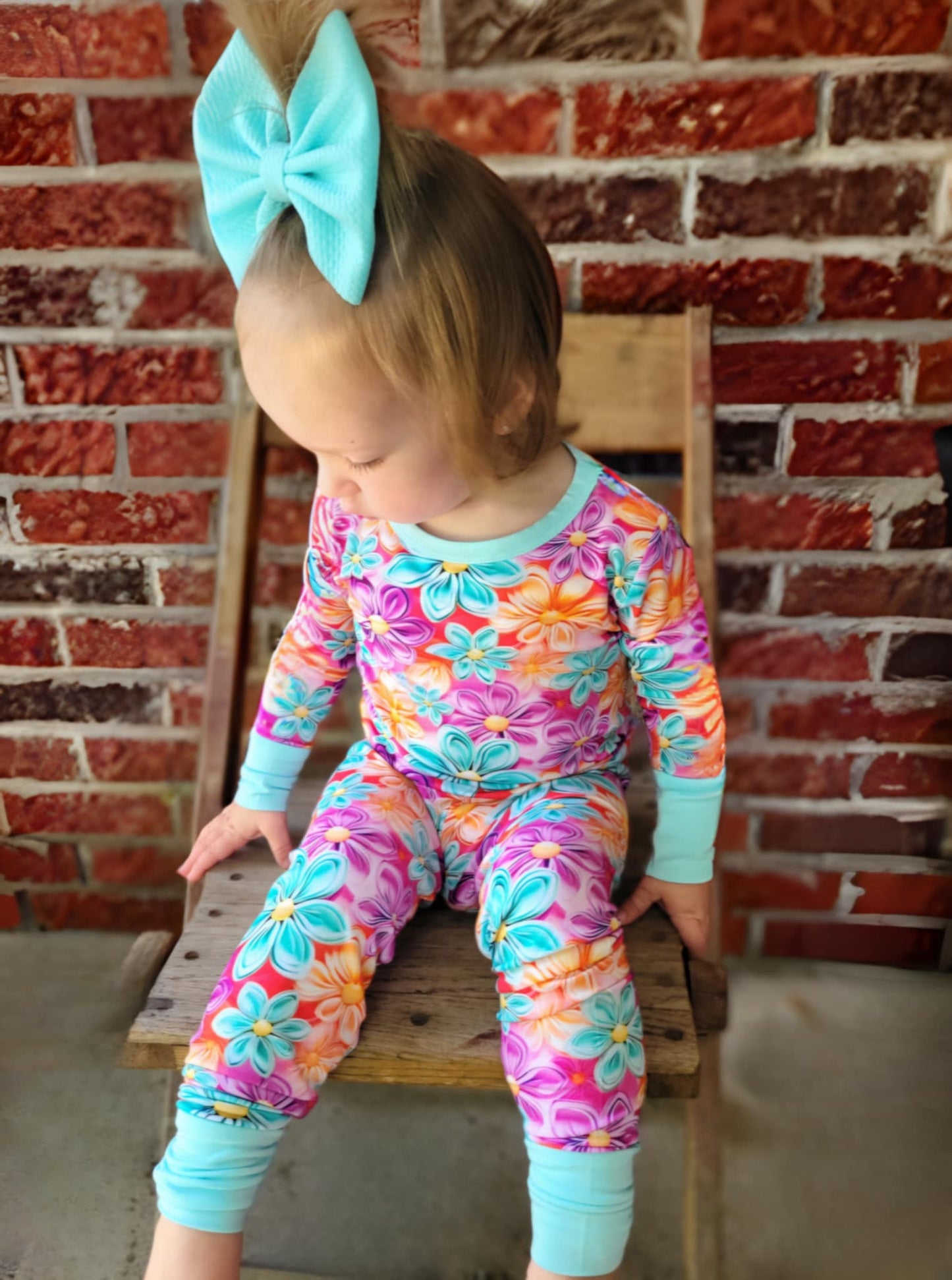 Spring Flowers Two Piece Pajamas