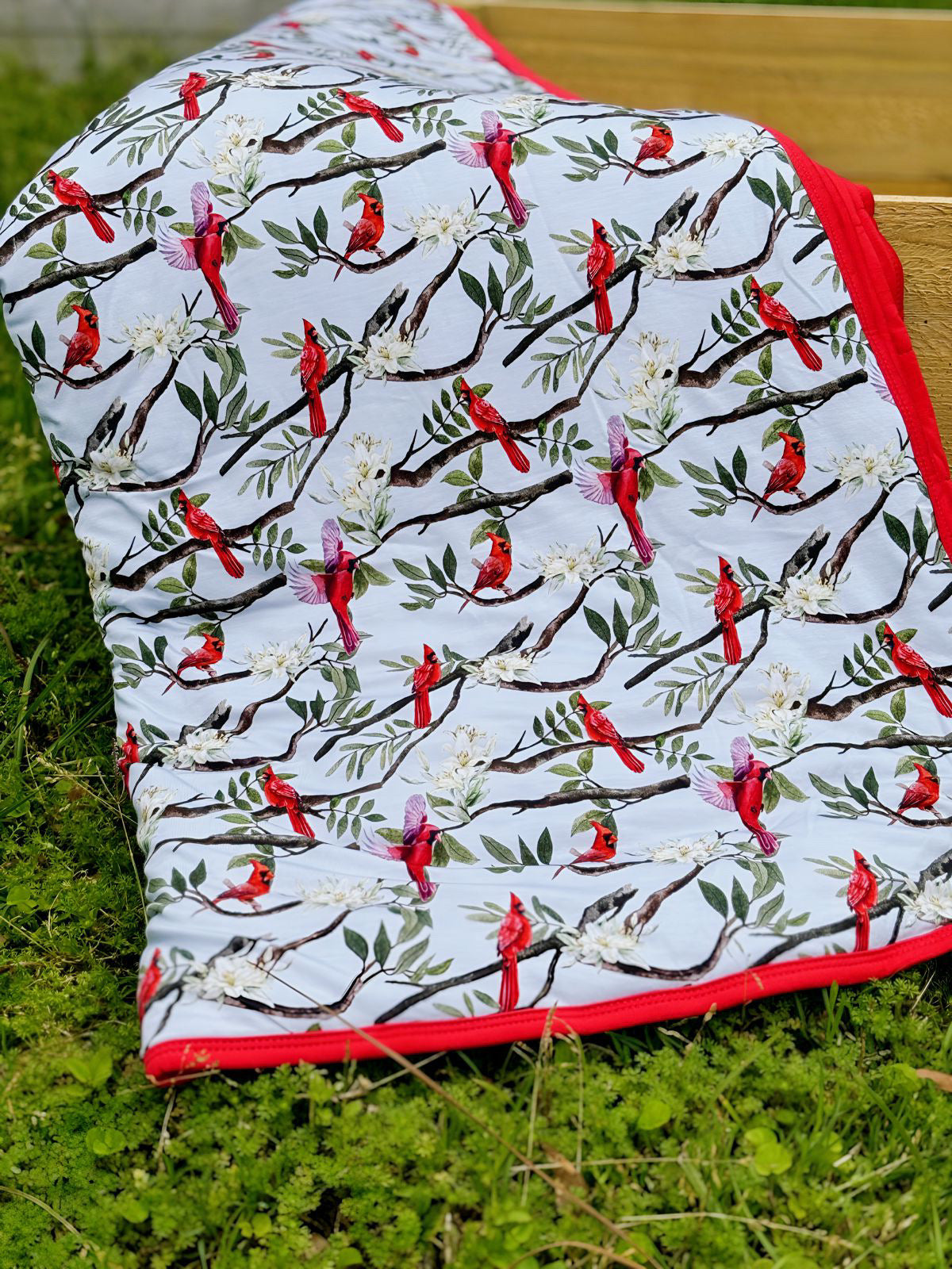 Mary's Cardinal Quilted Blanket