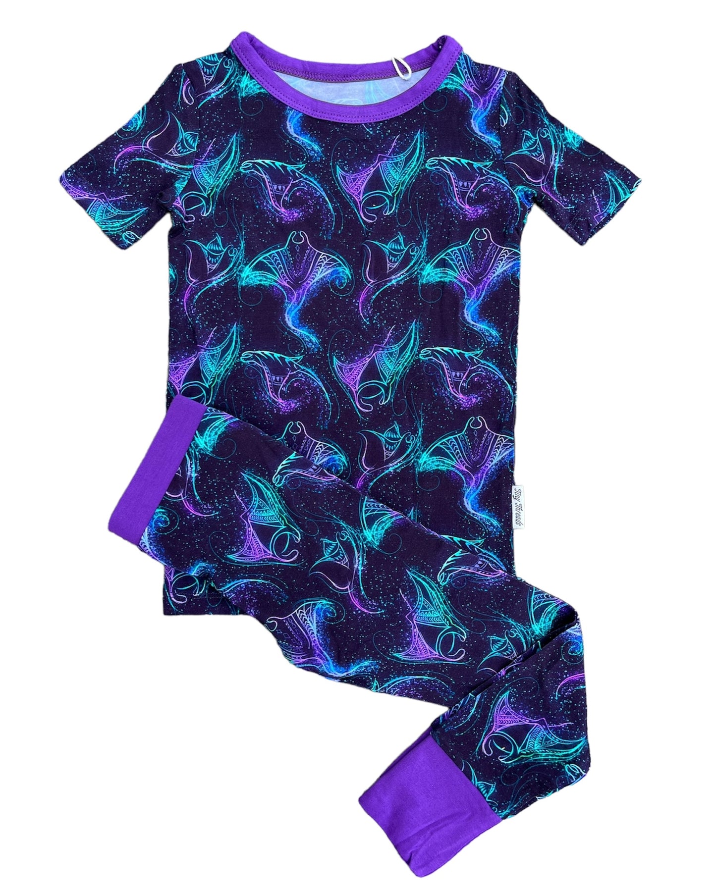 Purple Majestic Mantas Two-Piece Pajamas OOPS PRODUCT (read description)