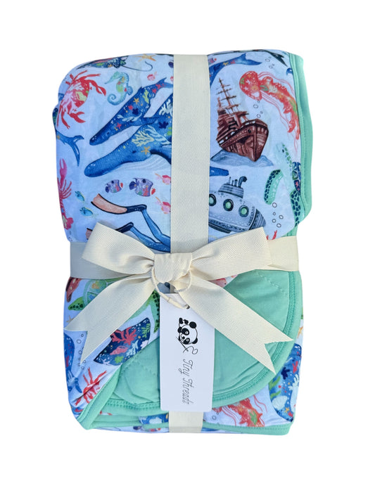 Tiny Sea Treasures Quilted Blanket