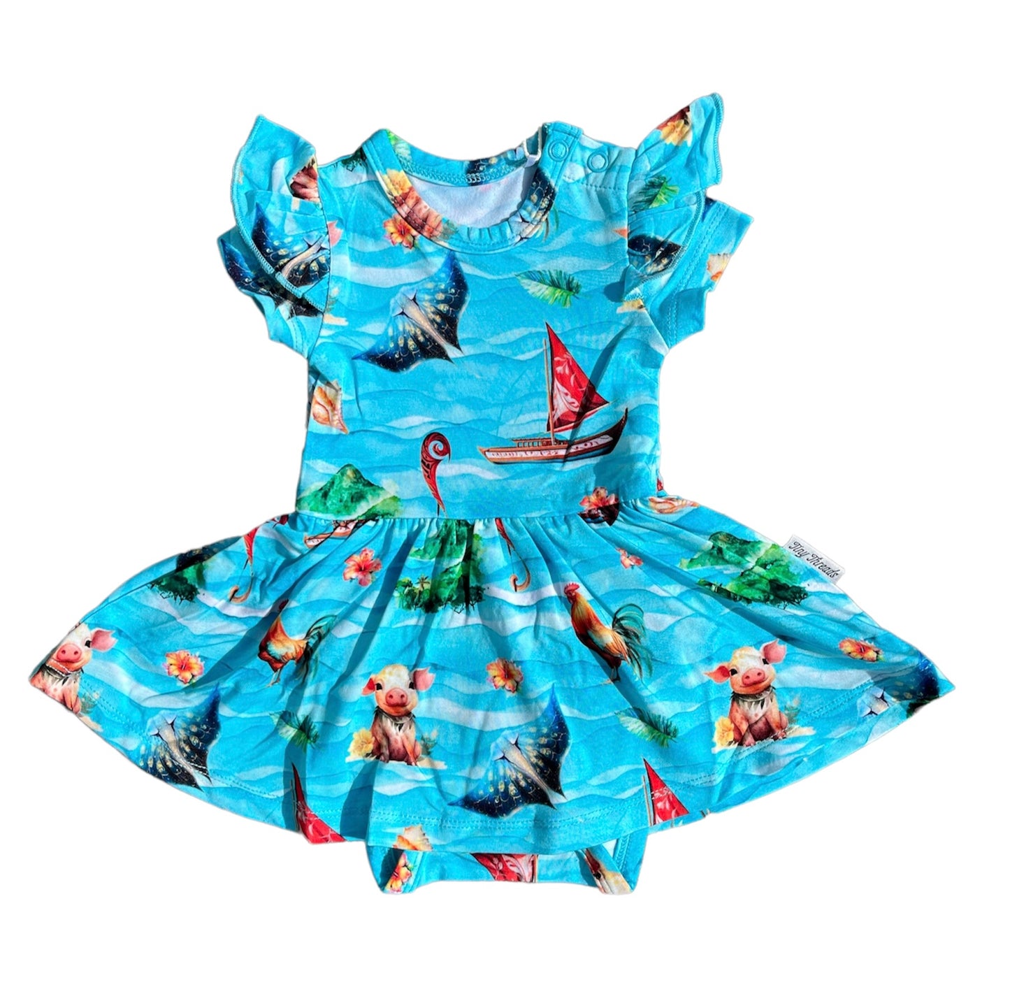 Oceans Calling Bodysuit Twirl Dress