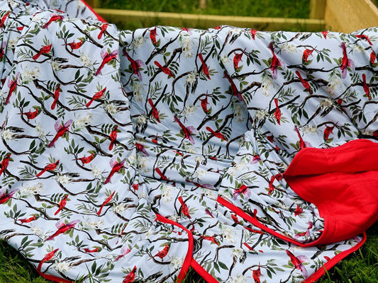 Mary's Cardinal Quilted Blanket