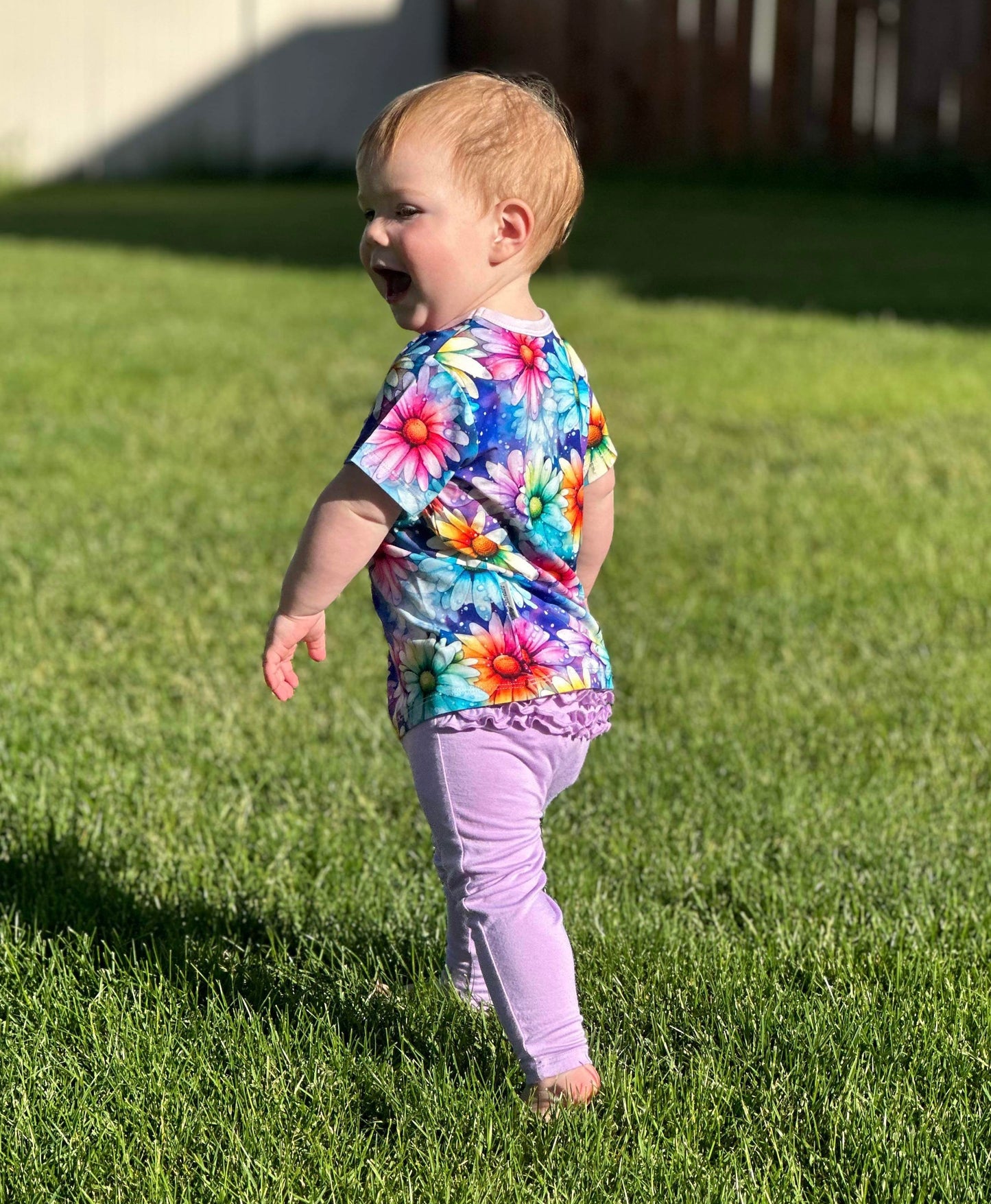 Rainbow Daisies Pocket T-Shirt