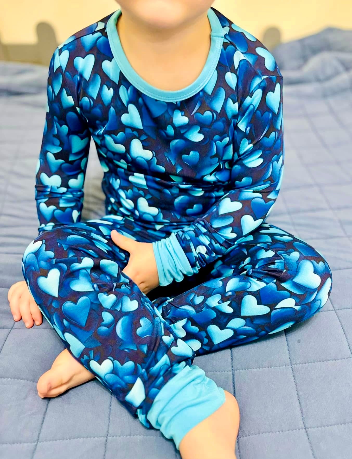 Heartfelt Blues Two-Piece Pajamas