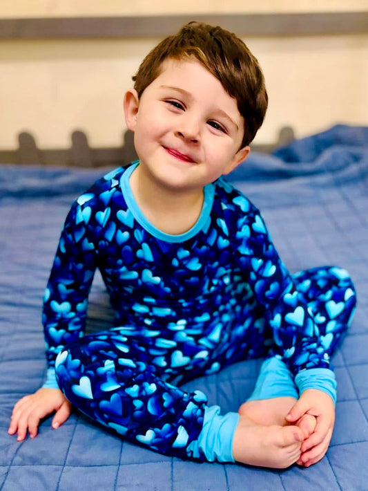 Heartfelt Blues Two-Piece Pajamas