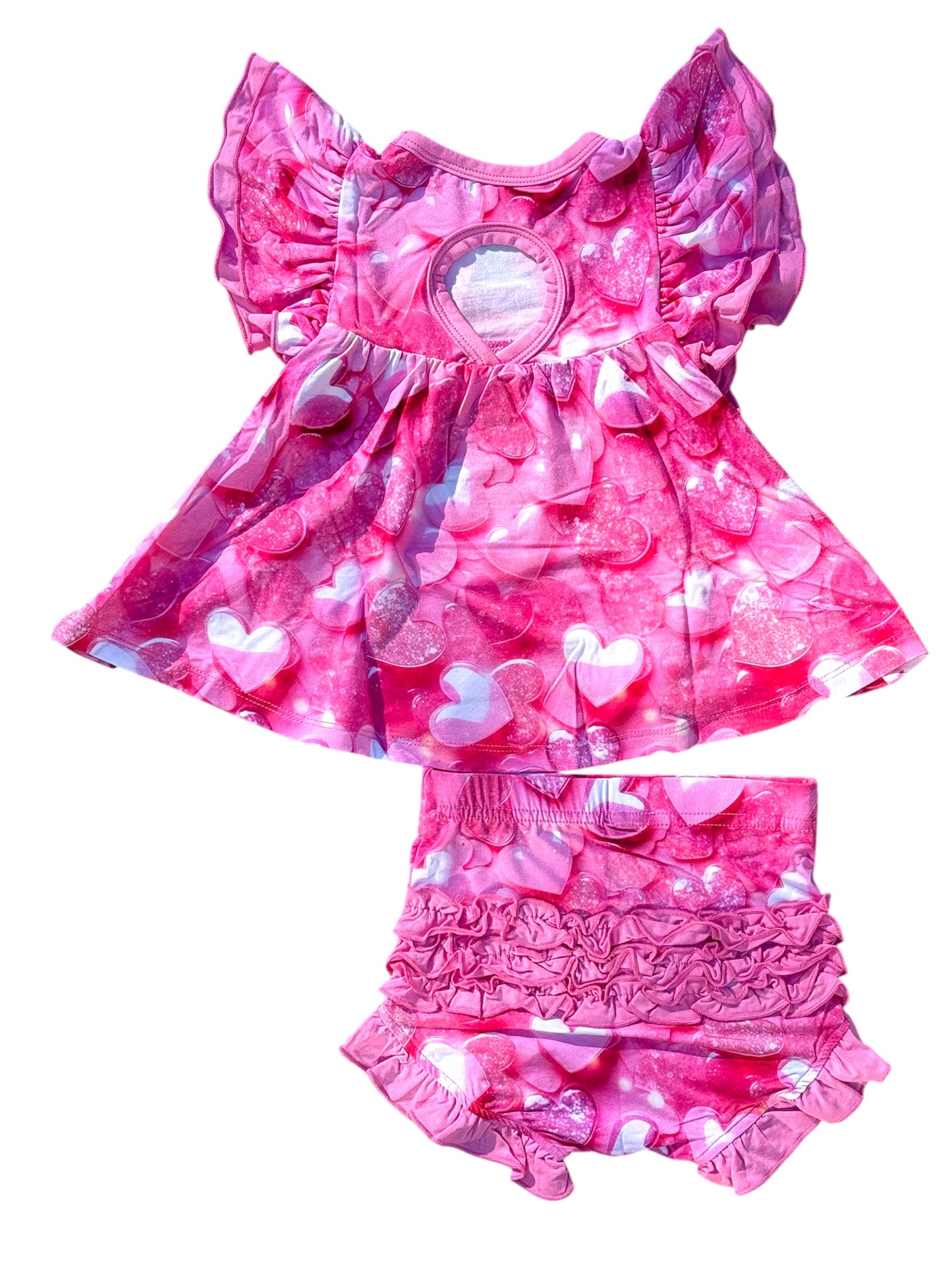 A Mothers Love Ruffle Two Piece Bloomer Set