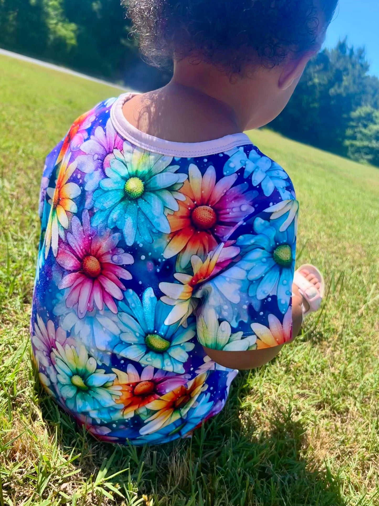 Rainbow Daisies Pocket T-Shirt