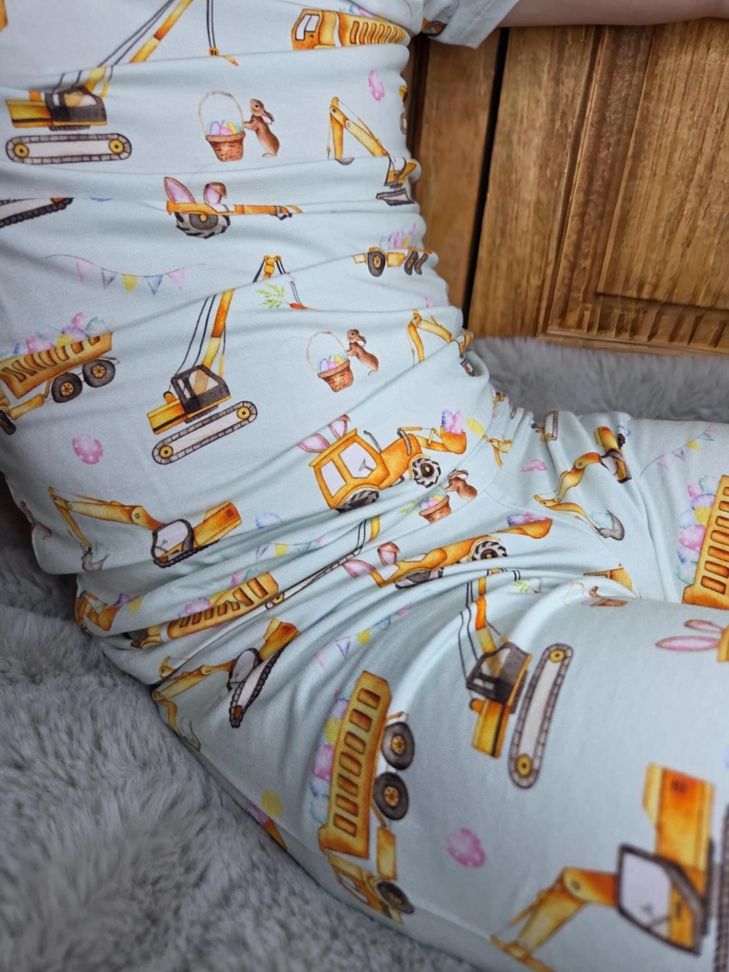 “Excavator Eggstravaganza” Two-Piece Pajamas